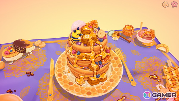 料理やスイーツを積み木のように組み立てる癒やしの3Dパズルゲーム「UMAMIパズル」がSteamで配信！の画像