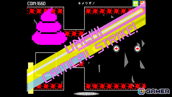 自動で突き進むウンコを便器に導く高難易度2Dアクション「ウンコテクニカ」がリリース！スタイリッシュな世界観の一端を味わえるPVも公開の画像5