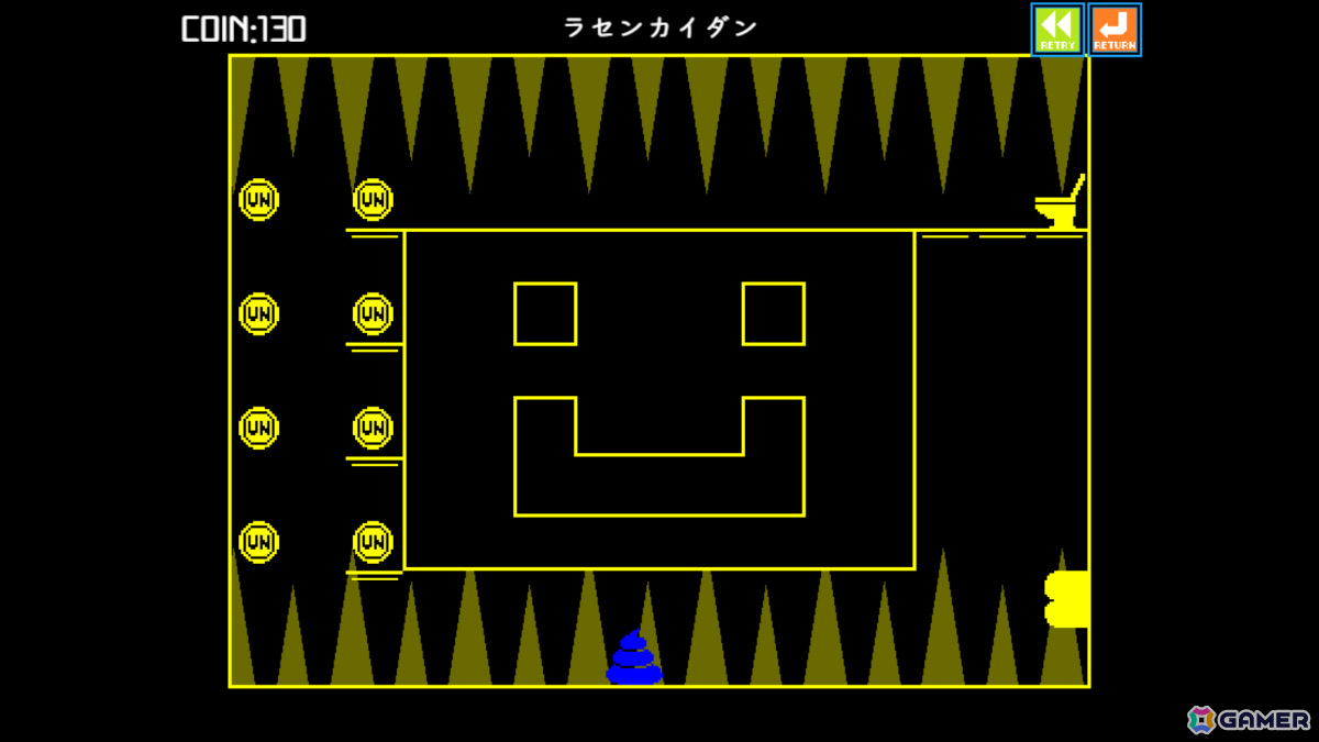 自動で突き進むウンコを便器に導く高難易度2Dアクション「ウンコテクニカ」がリリース！スタイリッシュな世界観の一端を味わえるPVも公開の画像3