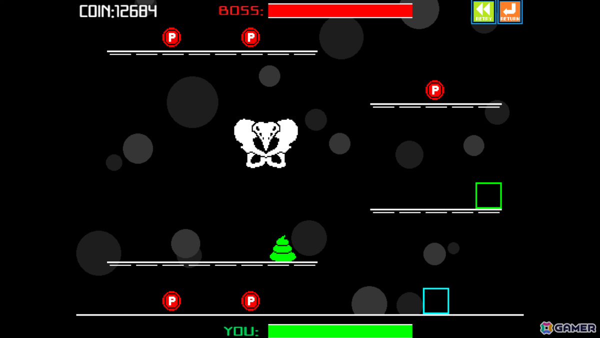 自動で突き進むウンコを便器に導く高難易度2Dアクション「ウンコテクニカ」がリリース！スタイリッシュな世界観の一端を味わえるPVも公開の画像6