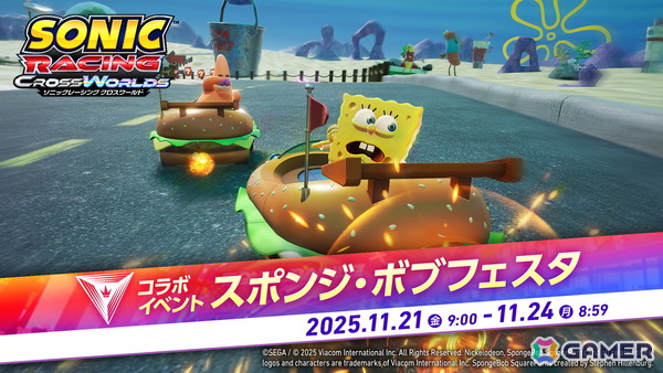 「ソニックレーシング クロスワールド」有償DLC第2弾で登場するスポンジ・ボブとパトリックを先行プレイ！新コース・ビキニタウンには今までにはない要素もの画像31