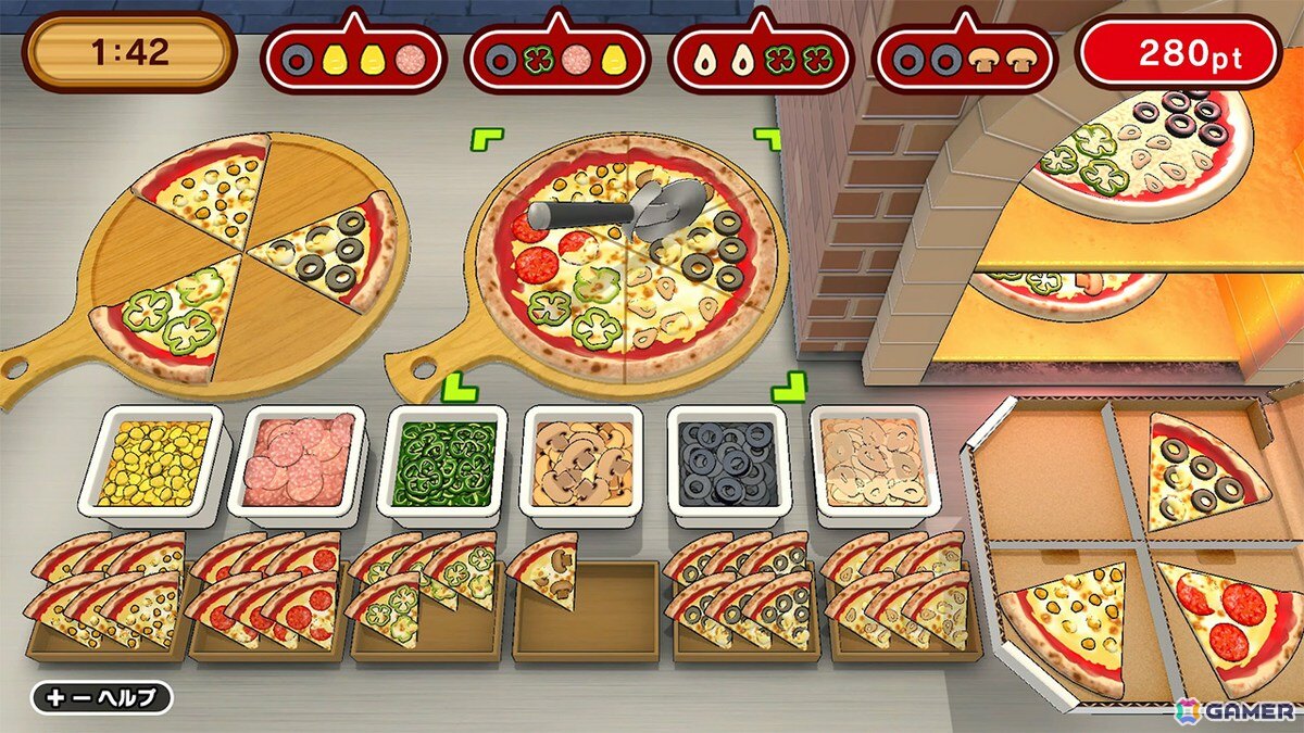 最大4人で遊べるパーティアクション「焼け！ピザマスター」がSwitch/Steamで配信！注文通りにトッピングして美味しいピザを提供しようの画像