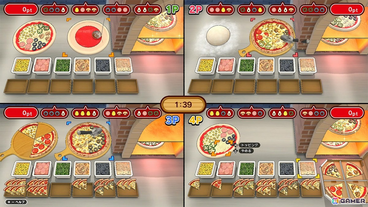最大4人で遊べるパーティアクション「焼け！ピザマスター」がSwitch/Steamで配信！注文通りにトッピングして美味しいピザを提供しようの画像