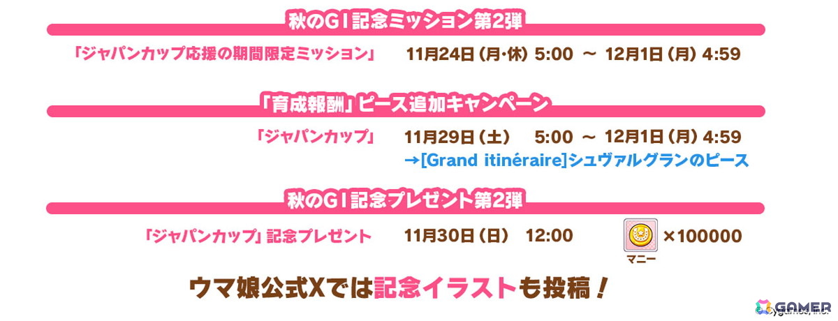 「ウマ娘 プリティーダービー」新たな育成ウマ娘★3「［祝祭遊戯］ナカヤマフェスタ」と★3「［雪白の夢路］ドリームジャーニー」が登場！の画像