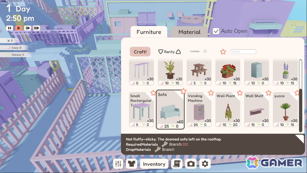 雑居ビルの屋上を“自分だけのリラックス空間”に！ボクセルスローライフゲーム「YUME ROOF」がSteamで2026年2月に配信の画像