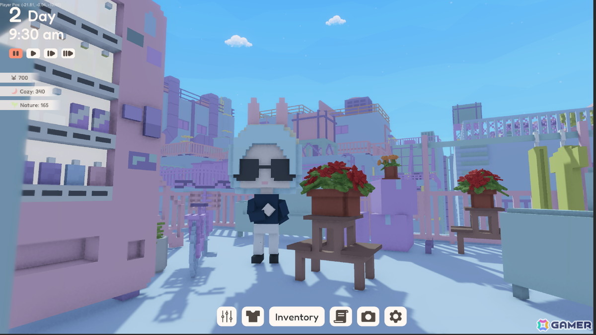 雑居ビルの屋上を“自分だけのリラックス空間”に！ボクセルスローライフゲーム「YUME ROOF」がSteamで2026年2月に配信の画像13