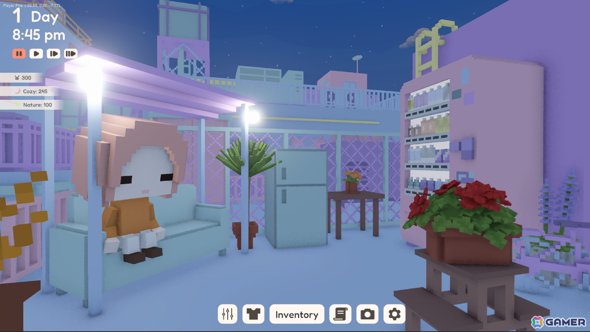雑居ビルの屋上を“自分だけのリラックス空間”に！ボクセルスローライフゲーム「YUME ROOF」がSteamで2026年2月に配信の画像5