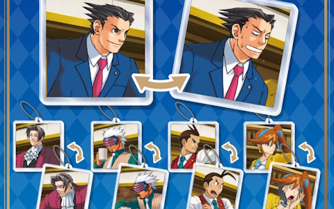 「逆転裁判」シリーズから成歩堂や御剣の表情が一瞬で逆転する「動く！ ダメージモーションキーホルダー」が12月5日に発売！