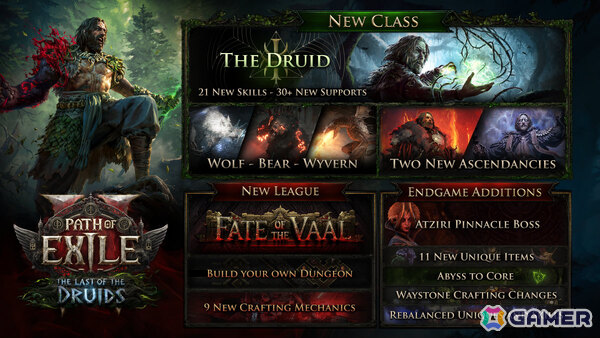 「Path of Exile 2」アップデート「The Last of the Druids」は12月13日に配信！熊・狼・ワイバーンに変身できる新クラス「ドルイド」が参戦の画像1
