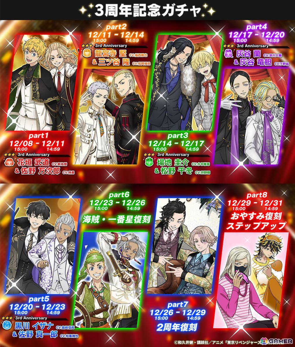 「東京リベンジャーズ ぱずりべ！全国制覇への道」で3周年キャンペーンが開催！ログインで和久井先生描きおろし色紙の特別応援カードが手に入るの画像