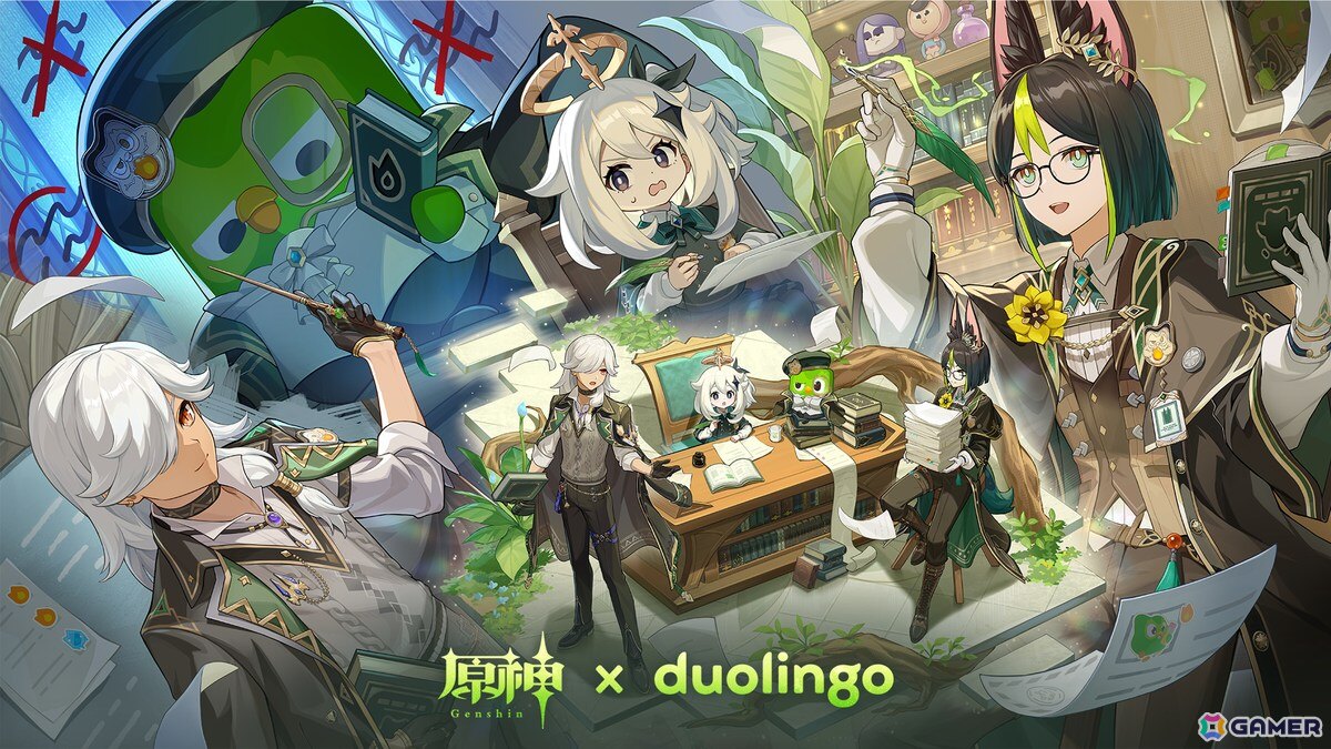 「原神」と「Duolingo」のコラボキャンペーンが開催！Duo監督のクエストに合格できるようティナリとセノとともにパイモンを手伝おうの画像1