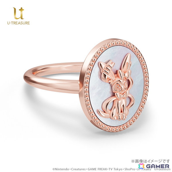 ポケットモンスター」ニンフィアをデザインに施したネックレス＆リング