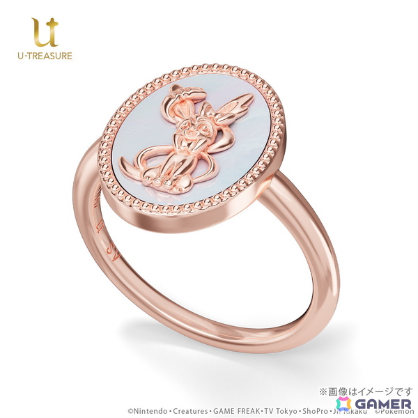 ポケットモンスター」ニンフィアをデザインに施したネックレス＆リング