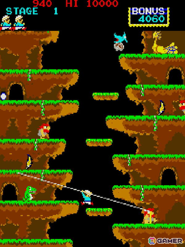 ロック鳥を追い求めて上へ上へと登っていくアクションゲーム「ロックンロープ」がアーケードアーカイブス/アーケードアーカイブス2として12月11日に配信！の画像