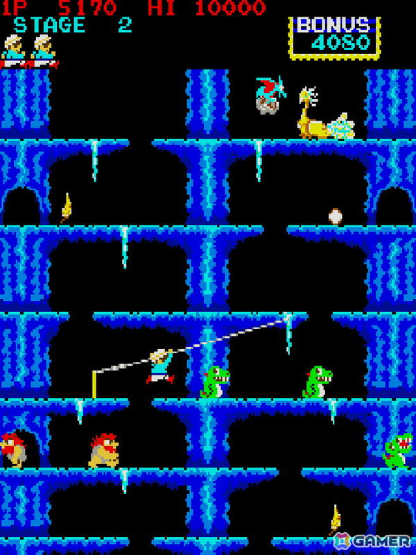 ロック鳥を追い求めて上へ上へと登っていくアクションゲーム「ロックンロープ」がアーケードアーカイブス/アーケードアーカイブス2として12月11日に配信！の画像