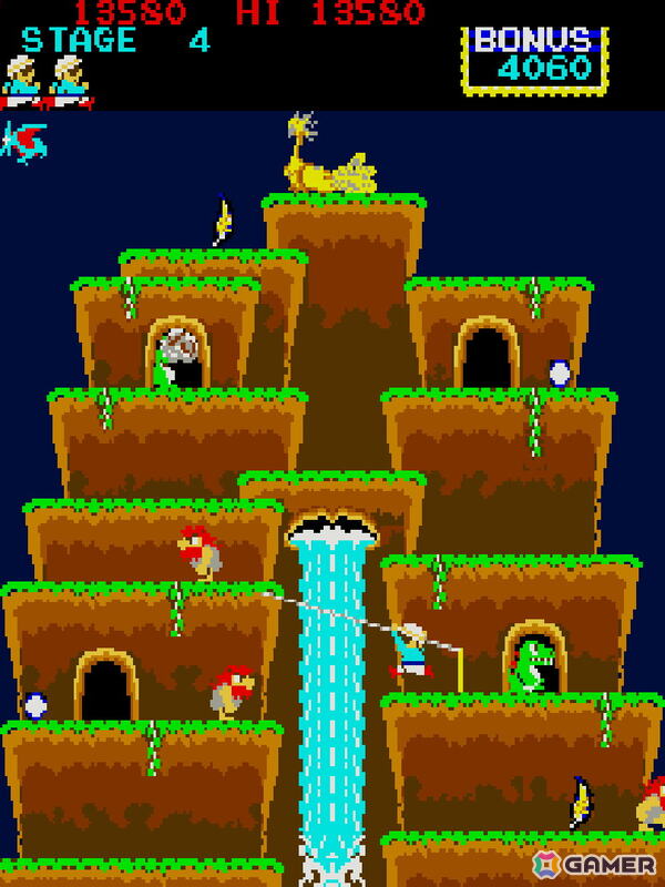 ロック鳥を追い求めて上へ上へと登っていくアクションゲーム「ロックンロープ」がアーケードアーカイブス/アーケードアーカイブス2として12月11日に配信！の画像