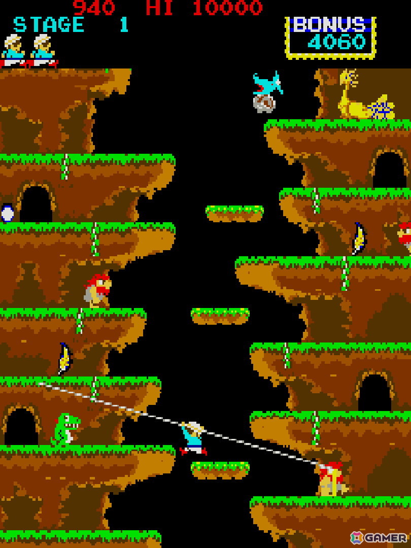 ロック鳥を追い求めて上へ上へと登っていくアクションゲーム「ロックンロープ」がアーケードアーカイブス/アーケードアーカイブス2として12月11日に配信！の画像2