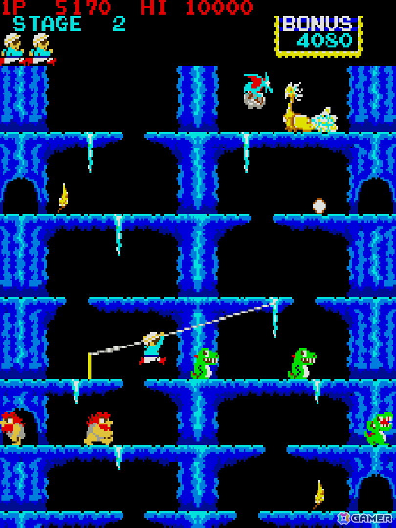 ロック鳥を追い求めて上へ上へと登っていくアクションゲーム「ロックンロープ」がアーケードアーカイブス/アーケードアーカイブス2として12月11日に配信！の画像3
