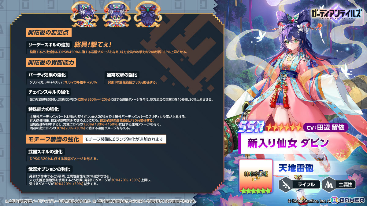 開花後の性能紹介