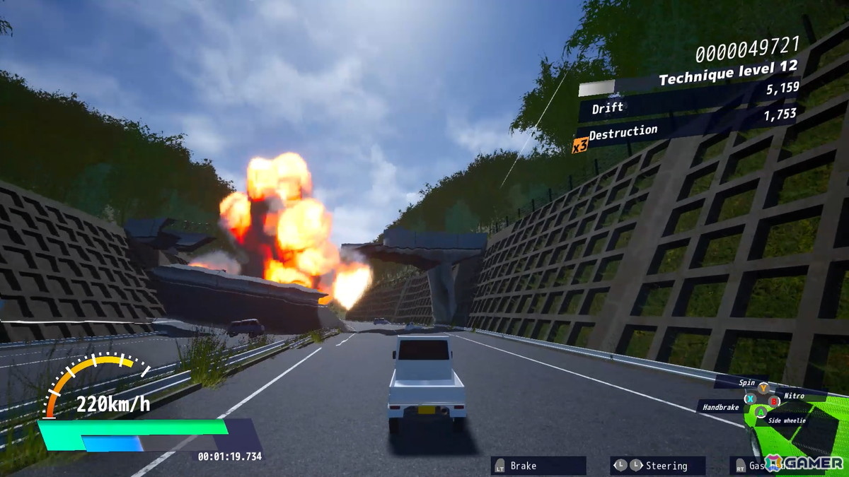 軽トラは止まらない！崩壊する日本を爆走するドライビングアクションゲーム「ドライブクレイジー」Steam版が正式リリースの画像