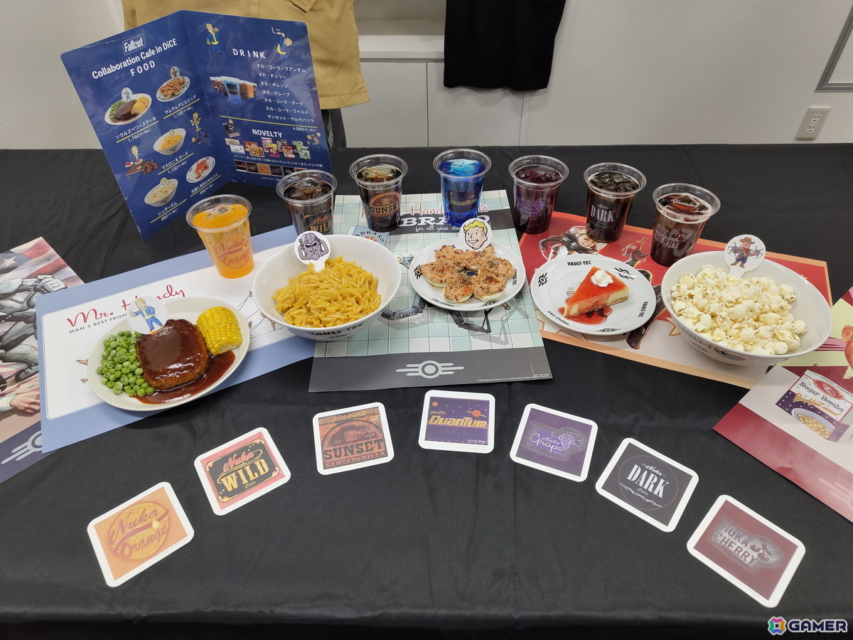 「Fallout Collaboration Cafe」の内覧会をレポート！ヌカ・コーラ・クアンタムや“完璧に保存されたパイ”などファンなら一度は食したいメニューに注目の画像