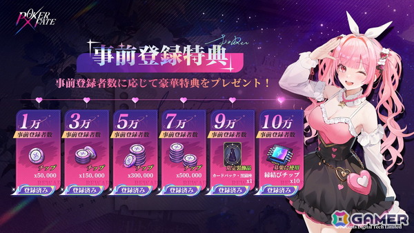 美少女ポーカーゲーム「Poker Fate」がスマホ/PC向けに配信！最大6人でのオンライン対戦が基本プレイ無料で楽しめるの画像2