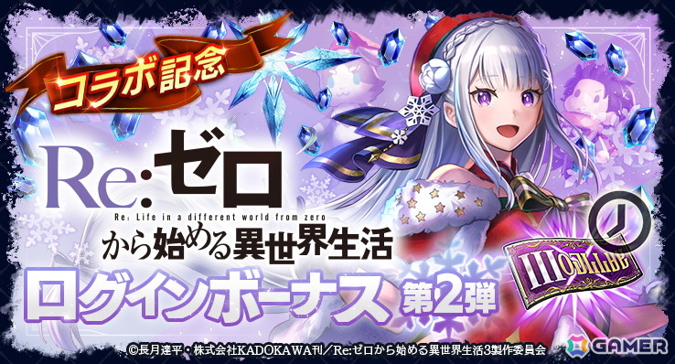 「ラストクラウディア」×「Re:ゼロから始める異世界生活」コラボ第3弾で新ユニット「聖夜の煌き エミリア」が登場！の画像