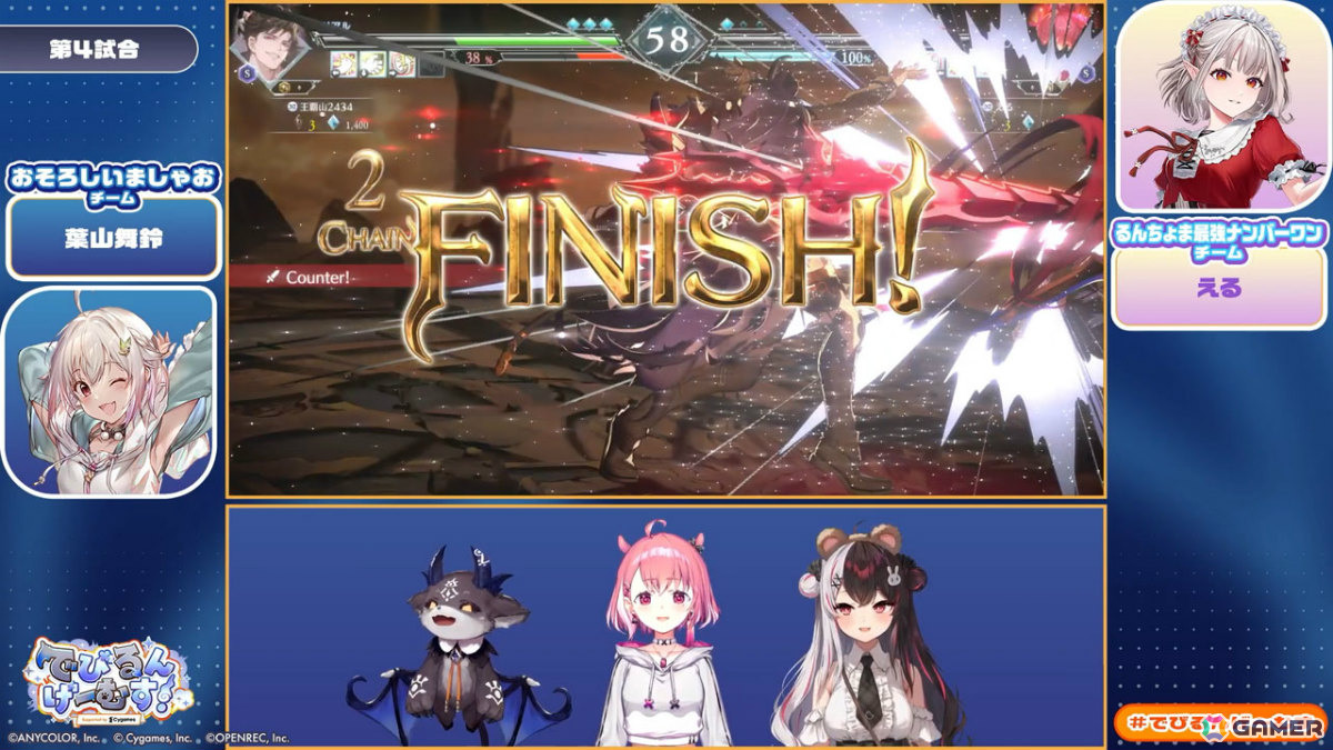 「でびるんげーむす！Supported by Cygames」のレポートが公開！でびでび・でびるさん、ルンルンさんのチームが3タイトルで真剣勝負の画像