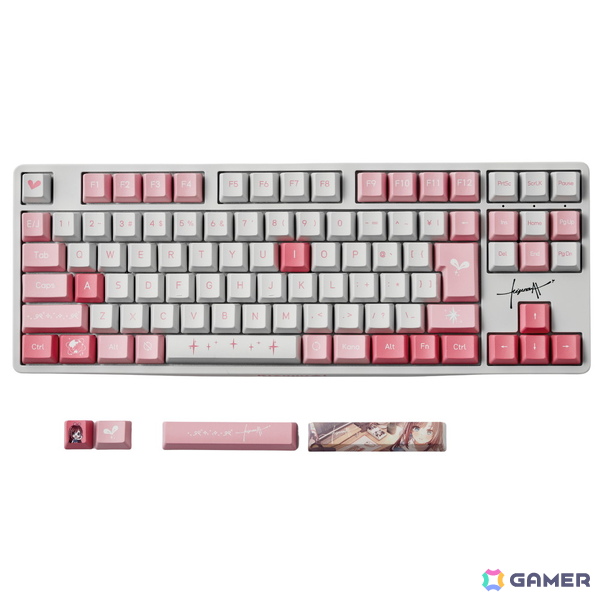 KizunaAIさんの世界観を表現した初のコラボゲーミングキーボードが予約受付開始！アイコンやモチーフを随所に配置し、“ピンク×ホワイト”を基調とした爽やかな配色にの画像4