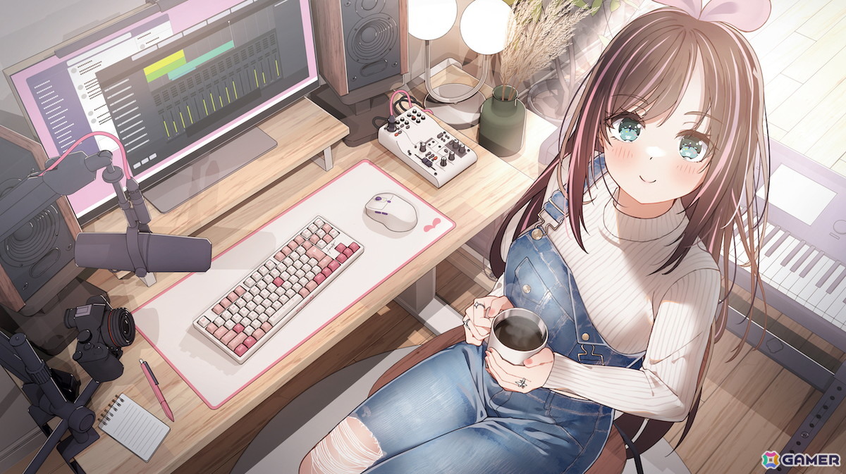 KizunaAIさんの世界観を表現した初のコラボゲーミングキーボードが予約受付開始！アイコンやモチーフを随所に配置し、“ピンク×ホワイト”を基調とした爽やかな配色にの画像