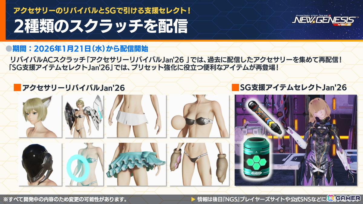 「PSO2 ニュージェネシス」2026年前半のロードマップが公開！「ヘキサギア」＆「メガミデバイス」とのコラボも発表の画像