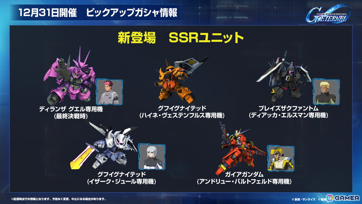 「SDガンダム ジージェネレーション エターナル」オフィシャルファンミーティングが2026年3月14日に開催！参加者募集が開始の画像