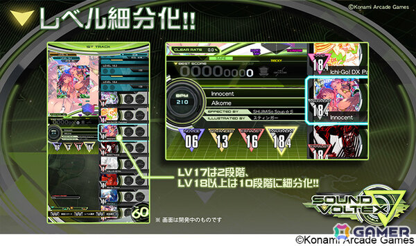 4年ぶりとなる新バージョン「SOUND VOLTEX ∇」が稼働！難易度の細分化に加えプロフィール画面のカスタマイズやアチーブメントといった新機能もの画像3