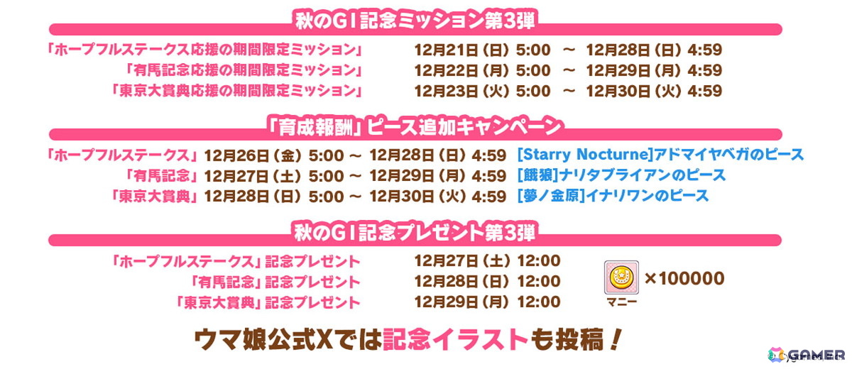 「ウマ娘 プリティーダービー」新たなウマ娘「キセキ（CV：星希成奏）」が発表に！イクノディクタスとサクラローレルも新衣装で12月26日に登場の画像