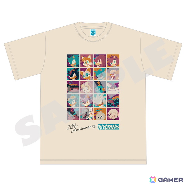 「ソニックチャンネル」20周年記念Tシャツが発売決定！ステッカー20種がセットになった記念仕様にの画像2