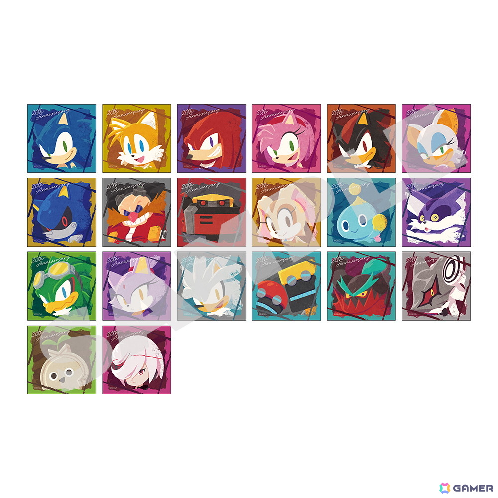 「ソニックチャンネル」20周年記念Tシャツが発売決定!ステッカー20種がセットになった記念仕様にの画像