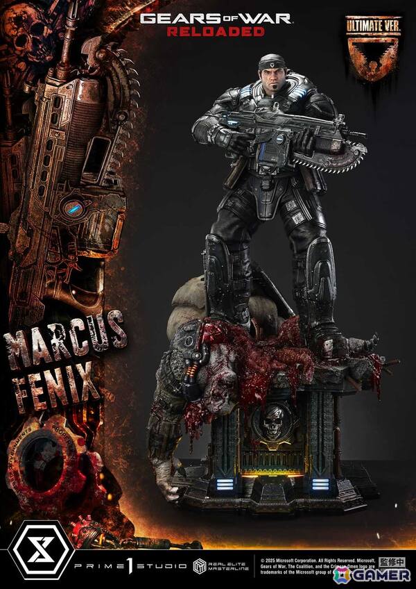 「Gears of War: Reloaded」よりマーカス・フェニックスの1/3スケールスタチューが登場！愛銃を構える片膝立ちに加えて、屈強な身体をより大きく見せる立ちポーズもの画像10