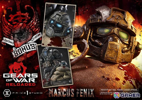 「Gears of War: Reloaded」よりマーカス・フェニックスの1/3スケールスタチューが登場！愛銃を構える片膝立ちに加えて、屈強な身体をより大きく見せる立ちポーズもの画像12