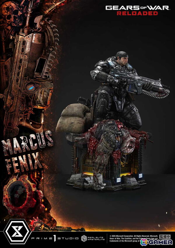 「Gears of War: Reloaded」よりマーカス・フェニックスの1/3スケールスタチューが登場！愛銃を構える片膝立ちに加えて、屈強な身体をより大きく見せる立ちポーズもの画像7