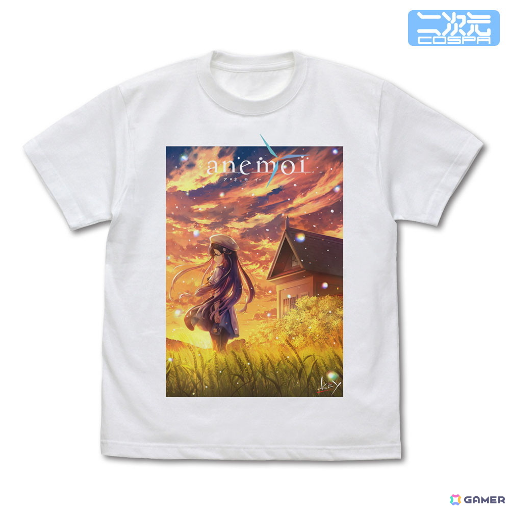 Key最新作「anemoi」のヒロインがデザインされたフルカラーTシャツが二次元コスパより早くも登場！数量限定で予約受付中の画像