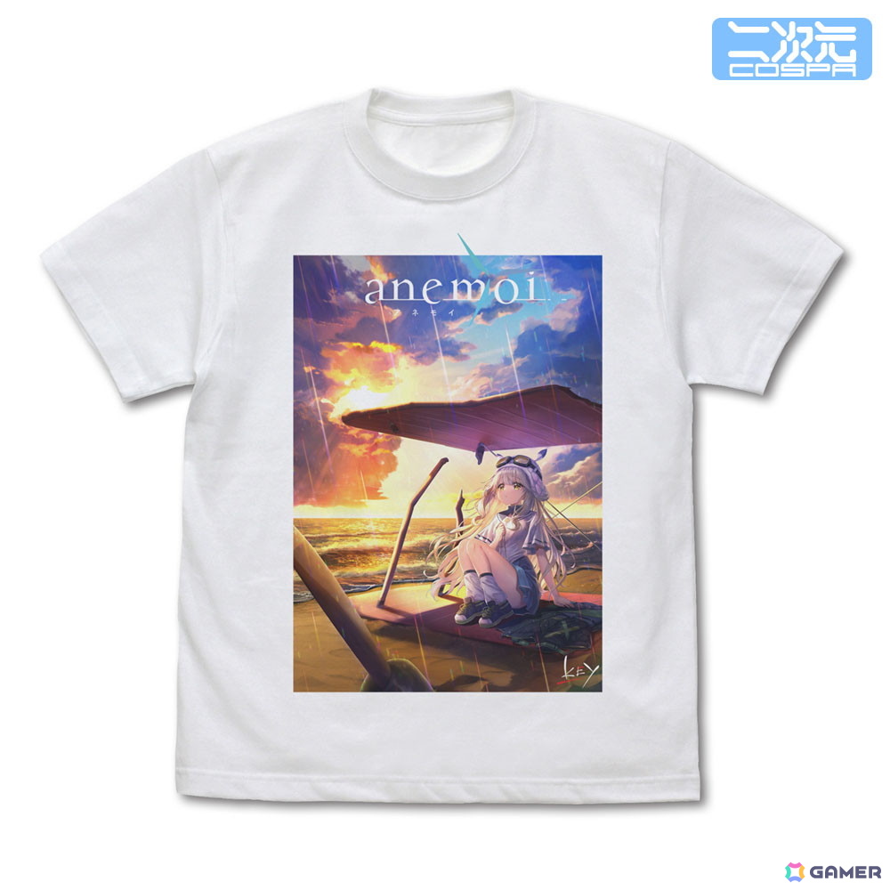 Key最新作「anemoi」のヒロインがデザインされたフルカラーTシャツが二次元コスパより早くも登場！数量限定で予約受付中の画像