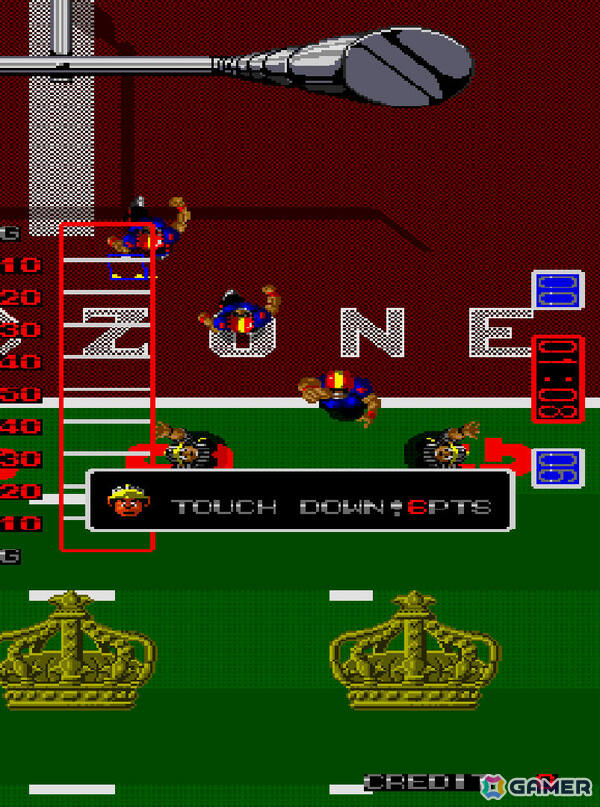 簡単操作でアメフトのアツい攻防を堪能できるスポーツゲーム「タッチダウンフィーバー」がアーケードアーカイブスに登場！の画像