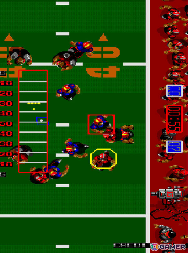 簡単操作でアメフトのアツい攻防を堪能できるスポーツゲーム「タッチダウンフィーバー」がアーケードアーカイブスに登場！の画像