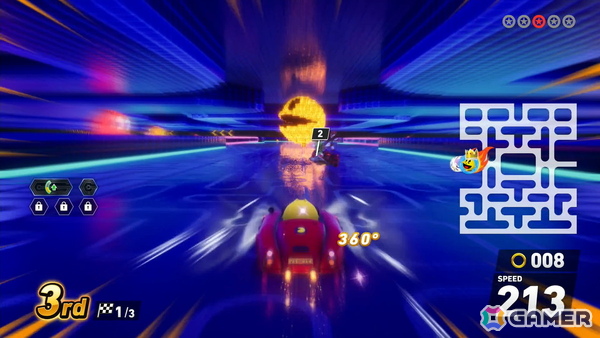 「ソニックレーシング クロスワールド」パックマンパックで登場するコース・パックビレッジ＆メイズではリングに変化が！？獲得すると聞きなじみのある音もの画像11