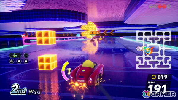 「ソニックレーシング クロスワールド」パックマンパックで登場するコース・パックビレッジ＆メイズではリングに変化が！？獲得すると聞きなじみのある音もの画像12