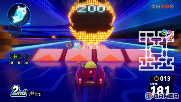 「ソニックレーシング クロスワールド」パックマンパックで登場するコース・パックビレッジ＆メイズではリングに変化が！？獲得すると聞きなじみのある音もの画像13