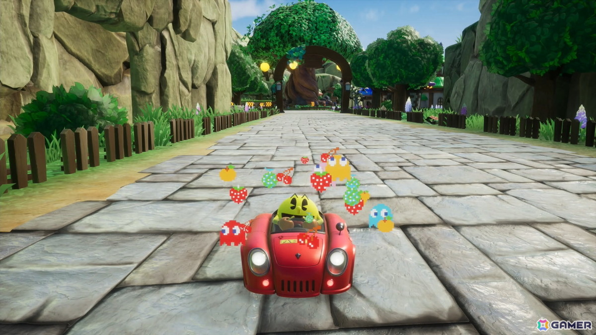 「ソニックレーシング クロスワールド」パックマンパックで登場するコース・パックビレッジ＆メイズではリングに変化が！？獲得すると聞きなじみのある音もの画像