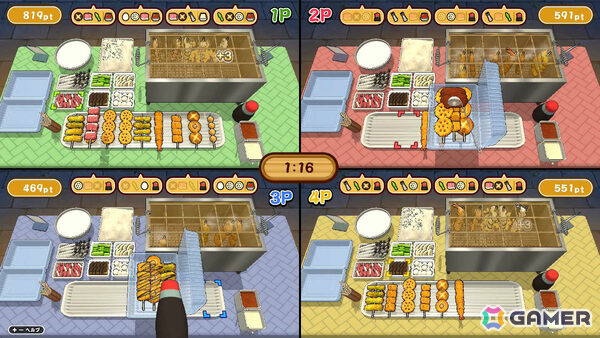 串カツ作りを直感的な操作で楽しめるカジュアル調理アクション「作って！串カツ」がSwitch/Steamで配信！最大4人までのローカルマルチプレイにも対応の画像