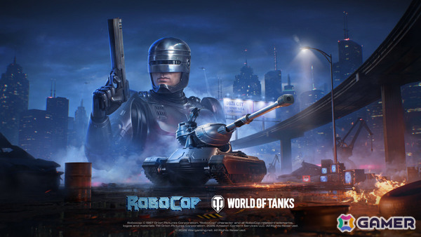 「World of Tanks」×映画「ロボコップ」のコラボが1月15日より開催！強力な武装を備えたサイバネティック法執行車輌「OCP Peacekeeper」が登場の画像1