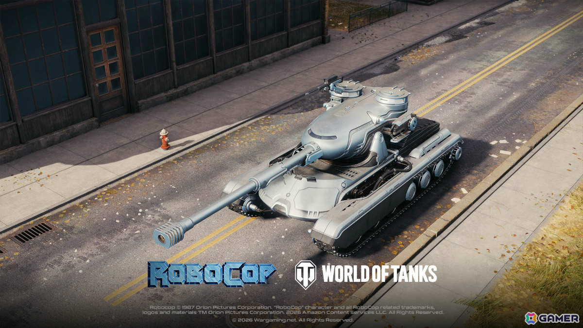 「World of Tanks」×映画「ロボコップ」のコラボが1月15日より開催！強力な武装を備えたサイバネティック法執行車輌「OCP Peacekeeper」が登場の画像